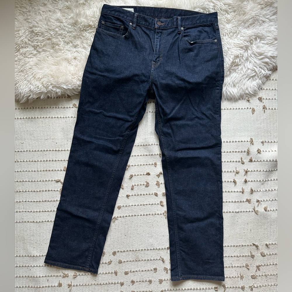 Mens Banana Republic Dark Wash Straight Jeans 35x30